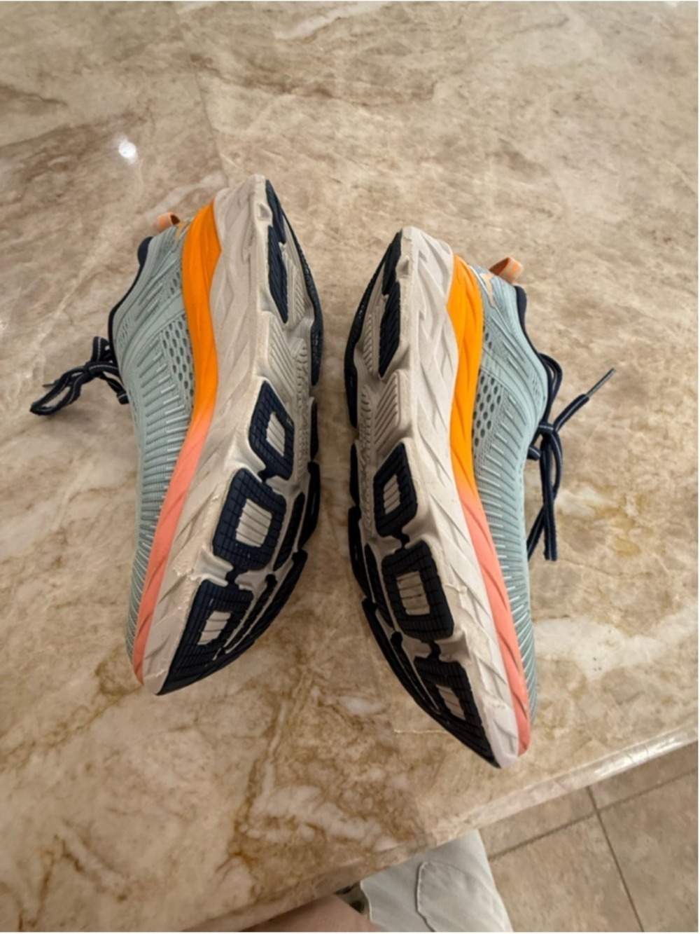 Women's Hoka Athletic Shoes Size 8 Light Blue Orange, insert missing - Picture 4 of 9